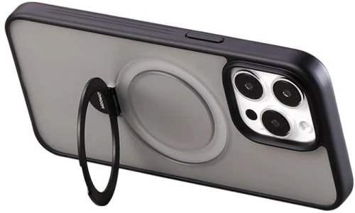 Magnetic protective phone case with holder Joyroom JR-BP004 for iPhone 15 Pro (black)