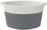 vidaXL Καλάθι Αποθήκευσης Γκρι και Λευκό Ø40 x 25 εκ. Βαμβακερό