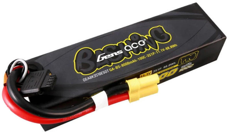 Gens ace G-Tech 8000mAh 11.1V 100C 3S1P Lipo Battery Pack with EC5-Bashing Series