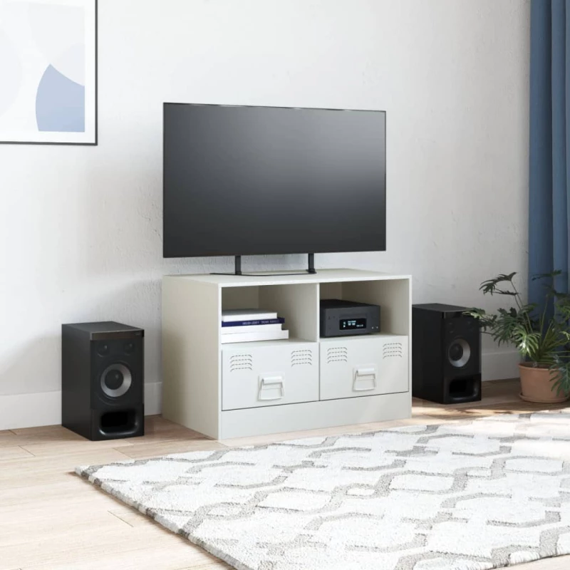 vidaXL Έπιπλο Τηλεόρασης Λευκό 67x39x44 εκ. από Χάλυβα