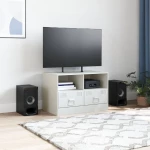 vidaXL Έπιπλο Τηλεόρασης Λευκό 67x39x44 εκ. από Χάλυβα
