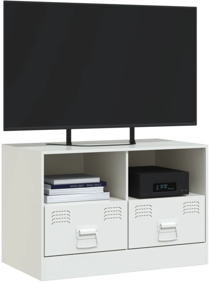 vidaXL Έπιπλο Τηλεόρασης Λευκό 67x39x44 εκ. από Χάλυβα