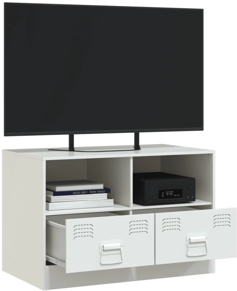vidaXL Έπιπλο Τηλεόρασης Λευκό 67x39x44 εκ. από Χάλυβα