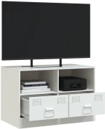 vidaXL Έπιπλο Τηλεόρασης Λευκό 67x39x44 εκ. από Χάλυβα