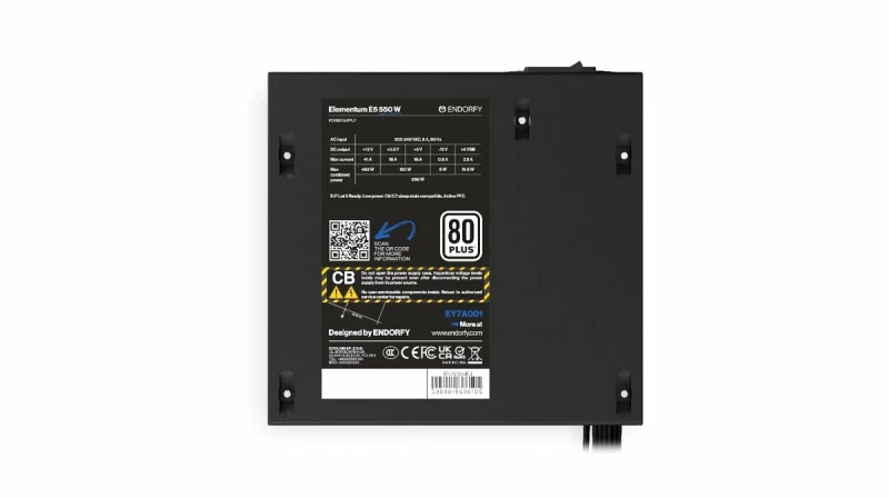 Τροφοδοσία Ρεύματος Endorfy EY7A001 ATX 550 W 80 PLUS