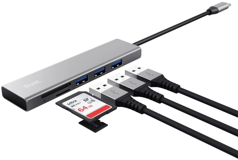 USB Hub Trust 24191 Ασημί (1 μονάδα)