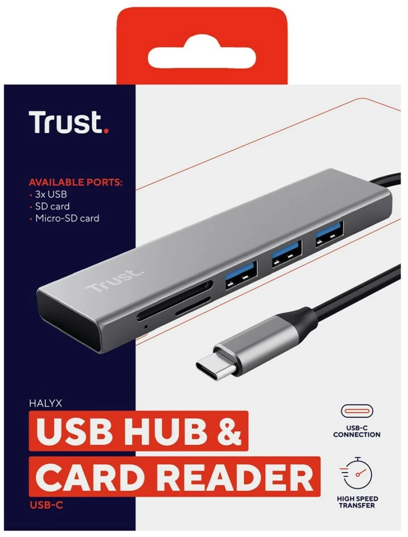 USB Hub Trust 24191 Ασημί (1 μονάδα)