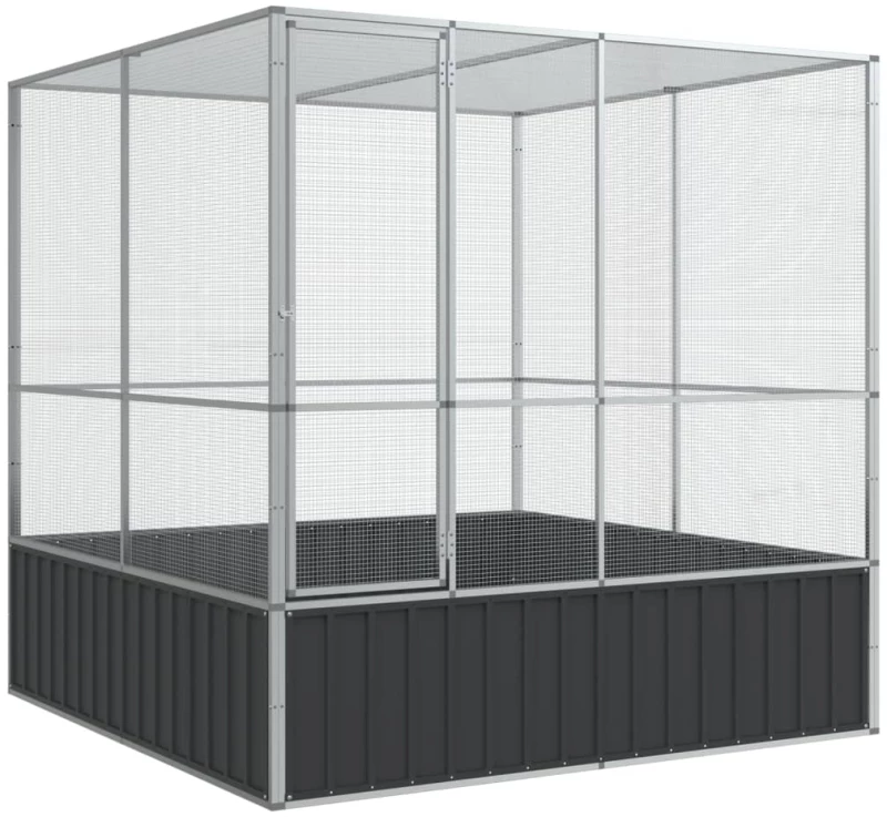 vidaXL Κλουβί Ασημένιο 211x207x212 εκ. Ατσάλινο