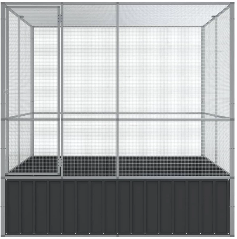 vidaXL Κλουβί Ασημένιο 211x207x212 εκ. Ατσάλινο
