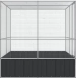 vidaXL Κλουβί Ασημένιο 211x207x212 εκ. Ατσάλινο