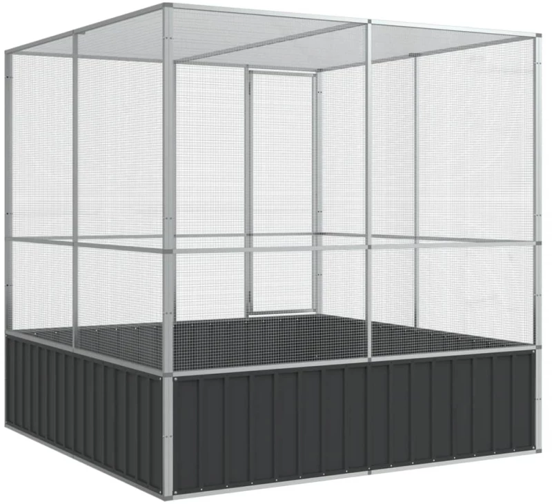 vidaXL Κλουβί Ασημένιο 211x207x212 εκ. Ατσάλινο