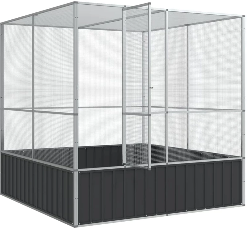 vidaXL Κλουβί Ασημένιο 211x207x212 εκ. Ατσάλινο