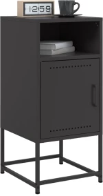 vidaXL Κομοδίνο Μαύρο 36x39x78 εκ. από Χάλυβα