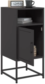 vidaXL Κομοδίνο Μαύρο 36x39x78 εκ. από Χάλυβα