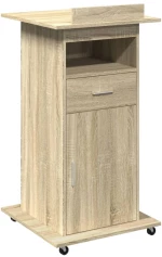 vidaXL Αναλόγιο με Ροδάκια & Συρτάρι Sonoma Δρυς 55x55x107εκ Επεξ Ξύλο