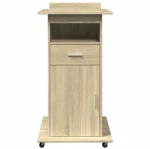 vidaXL Αναλόγιο με Ροδάκια & Συρτάρι Sonoma Δρυς 55x55x107εκ Επεξ Ξύλο