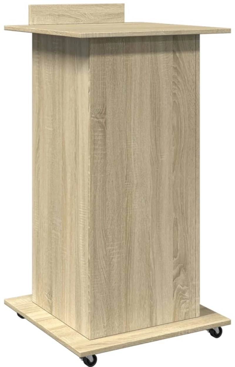 vidaXL Αναλόγιο με Ροδάκια & Συρτάρι Sonoma Δρυς 55x55x107εκ Επεξ Ξύλο