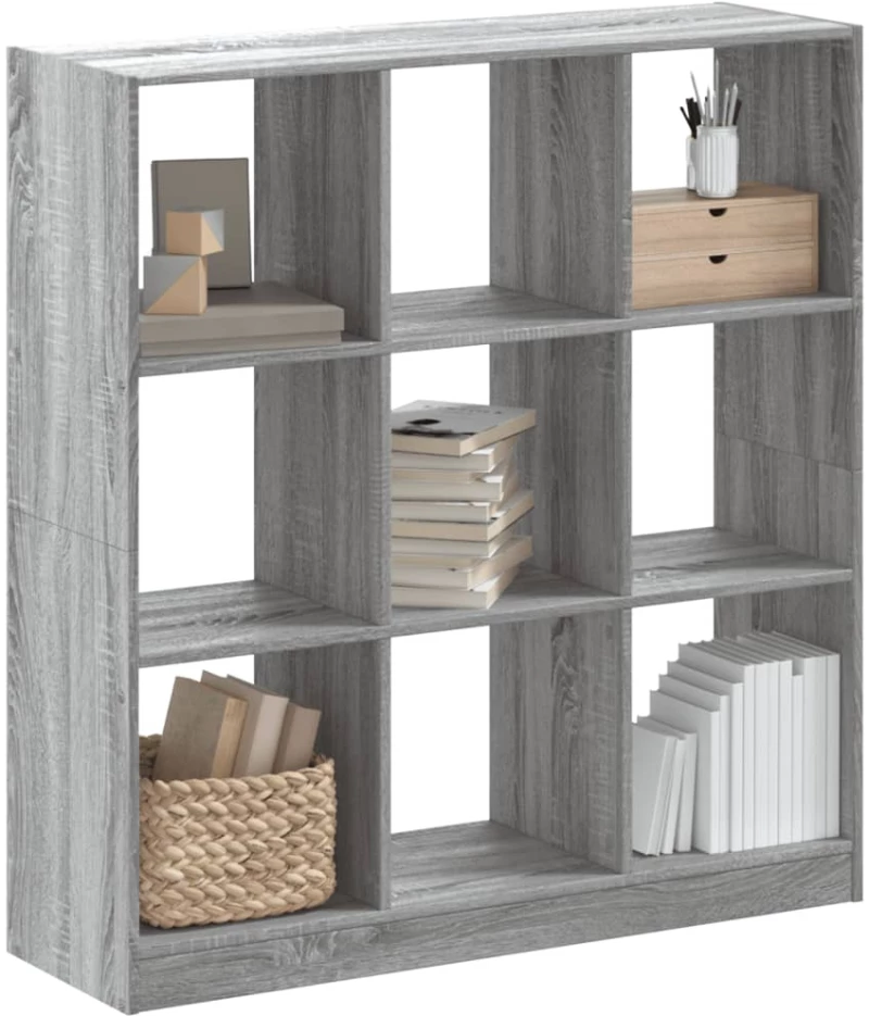 vidaXL Βιβλιοθήκη Γκρι Sonoma 102x32x108 εκ. από Επεξεργ. Ξύλο