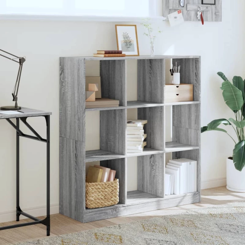 vidaXL Βιβλιοθήκη Γκρι Sonoma 102x32x108 εκ. από Επεξεργ. Ξύλο