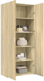 vidaXL Ντουλάπι Sonoma Δρυς 80x42,5x185 εκ. από Επεξεργασμένο Ξύλο