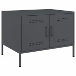 vidaXL Τραπέζι Κήπου Ανθρακί 68x50x50,5 εκ. Ατσάλινο