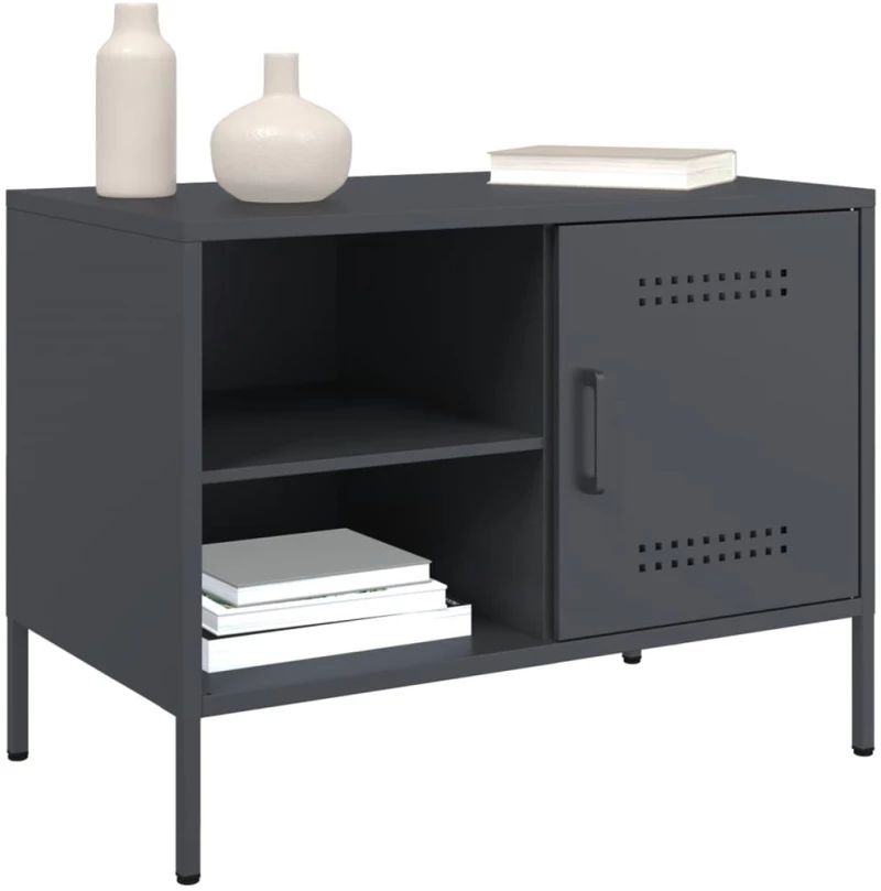 vidaXL Έπιπλο Τηλεόρασης Ανθρακί 68x39x50,5 εκ. από Χάλυβα