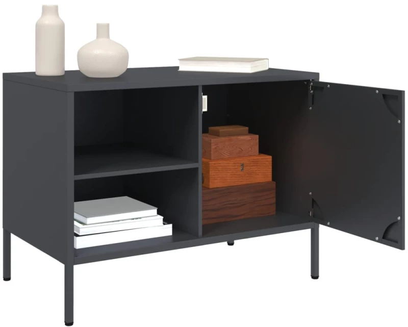 vidaXL Έπιπλο Τηλεόρασης Ανθρακί 68x39x50,5 εκ. από Χάλυβα
