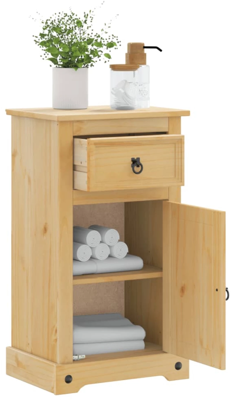 vidaXL Ντουλάπι Μπάνιου Corona 45x33x80 εκ. από Μασίφ Ξύλο Πεύκου