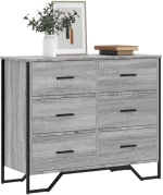 vidaXL Συρταριέρα Γκρι Sonoma 91x35,5x74,5 εκ. από Επεξεργ. Ξύλο