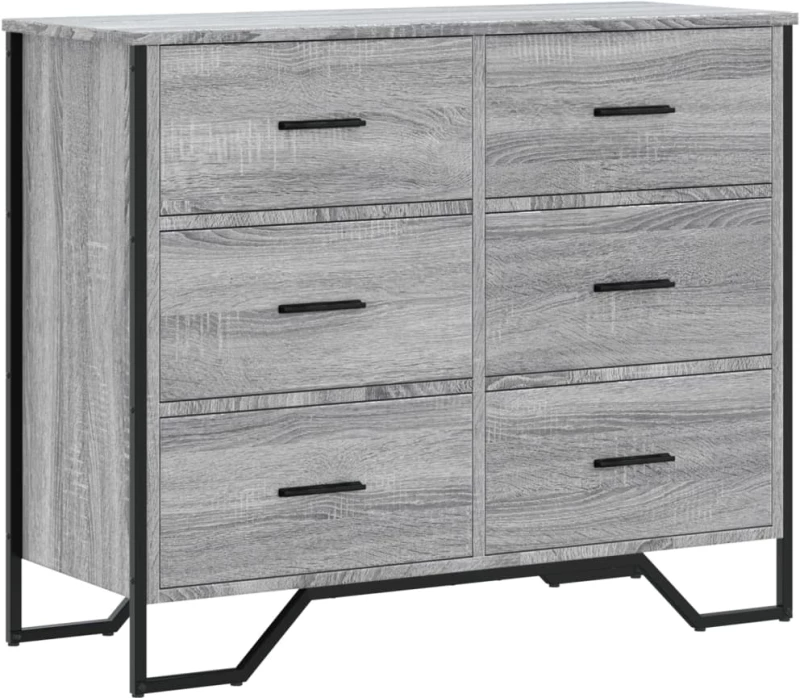 vidaXL Συρταριέρα Γκρι Sonoma 91x35,5x74,5 εκ. από Επεξεργ. Ξύλο