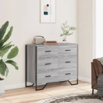 vidaXL Συρταριέρα Γκρι Sonoma 91x35,5x74,5 εκ. από Επεξεργ. Ξύλο