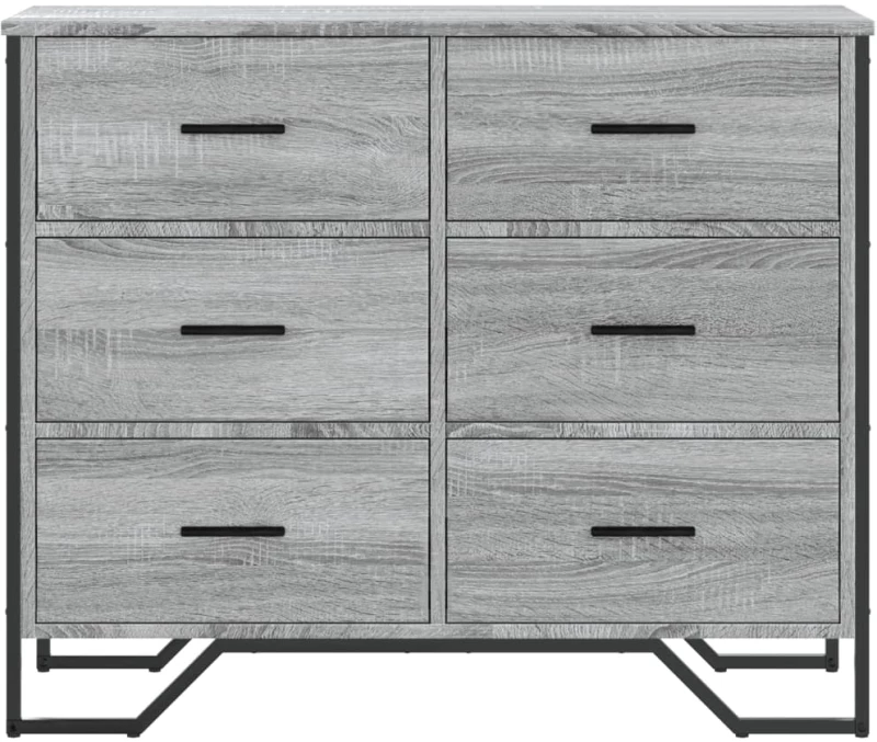 vidaXL Συρταριέρα Γκρι Sonoma 91x35,5x74,5 εκ. από Επεξεργ. Ξύλο