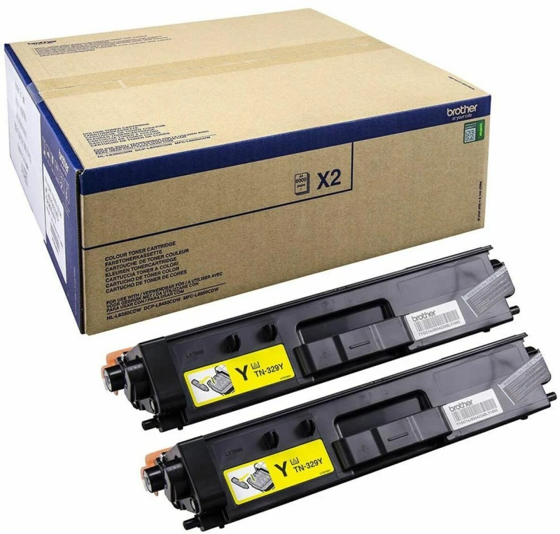 Γνήσιο Toner Brother TN-329YTWIN Κίτρινο Μαύρο