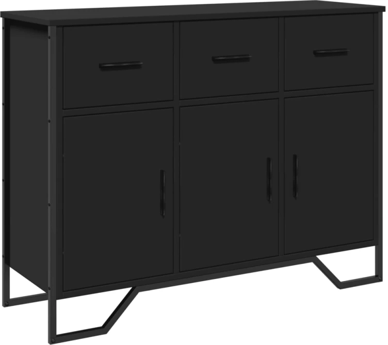 vidaXL Συρταριέρα Μαύρη 97x32,5x74,5 εκ. από Επεξεργασμένο Ξύλο