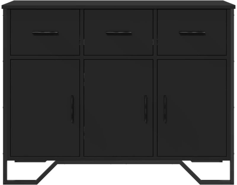 vidaXL Συρταριέρα Μαύρη 97x32,5x74,5 εκ. από Επεξεργασμένο Ξύλο