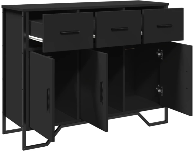 vidaXL Συρταριέρα Μαύρη 97x32,5x74,5 εκ. από Επεξεργασμένο Ξύλο