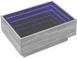 vidaXL Τραπεζάκι Σαλονιού με LED Γκρι 70x50x30 εκ. Επεξεργασμένο Ξύλο