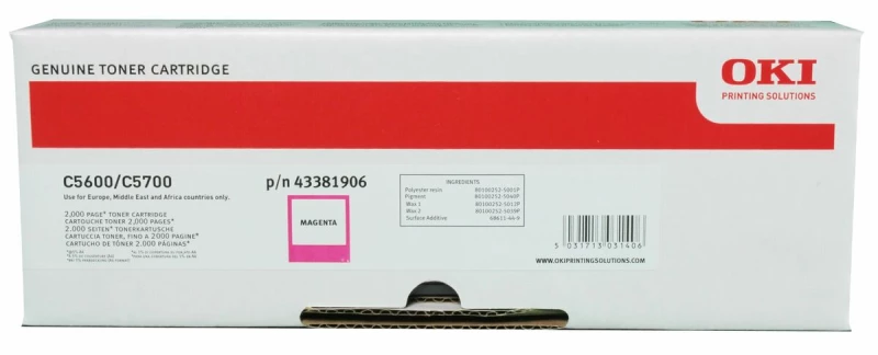 Γνήσιο Toner OKI 43381906 Mατζέντα
