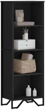 vidaXL Βιβλιοθήκη Μαύρη 50x31x137,5 εκ. από Επεξεργασμένο Ξύλο