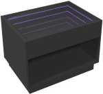 vidaXL Τραπεζάκι Σαλονιού Infinity LED Μαύρο 70x50x50 εκ.