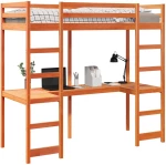vidaXL Σκελετός Υπερ. Χωρίς Στρώμα Καφέ 80x200 εκ. Μασίφ Ξύλο Πεύκου