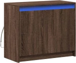 vidaXL Ντουλάπι με Φώτα LED Καφέ Δρυς 72x34x61 εκ. Επεξεργασμένο Ξύλο