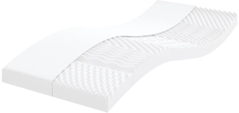 vidaXL Στρώμα Αφρού 7 Ζωνών Σκληρότητα 20 ILD Λευκό 100x220 εκ.