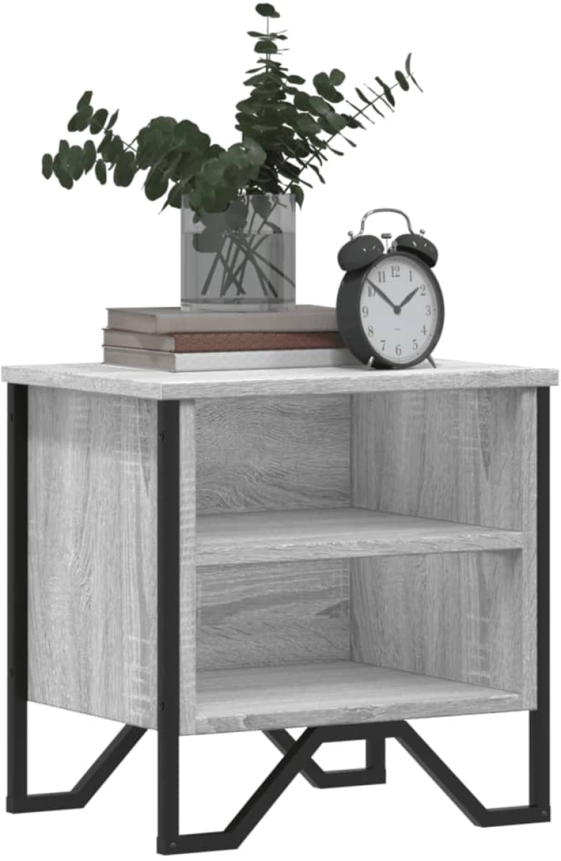 vidaXL Κομοδίνο Χρώμα 2 τεμ. Γκρι Sonoma 40x30x40 εκ. από Επεξ. Ξύλο