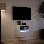vidaXL Έπιπλο Τοίχου Τηλεόρασης με LED Λευκό 41x31x45 εκ.