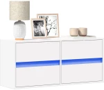 vidaXL Έπιπλο Τοίχου Τηλεόρασης με LED Λευκό 100x31x45 εκ.