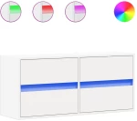 vidaXL Έπιπλο Τοίχου Τηλεόρασης με LED Λευκό 100x31x45 εκ.