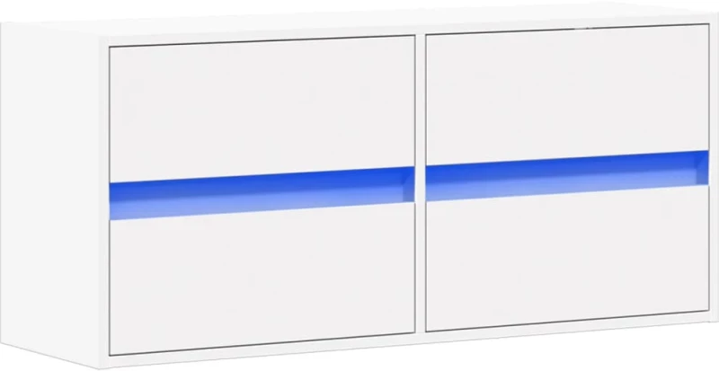 vidaXL Έπιπλο Τοίχου Τηλεόρασης με LED Λευκό 100x31x45 εκ.