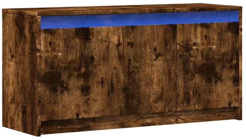 vidaXL Έπιπλο Τηλεόρασης με LED Καπνιστή Δρυς 100x34x50 εκ. Επεξ. Ξύλο