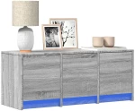 vidaXL Έπιπλο Τηλεόρασης με LED Γκρι Sonoma 97x34x40 εκ. Επεξ. Ξύλο